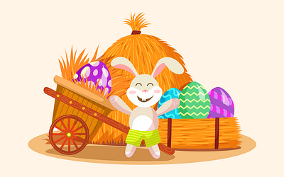 easter rabbits and eggs animation bunny design easter eggs eggs hunt graphic design illustration vector