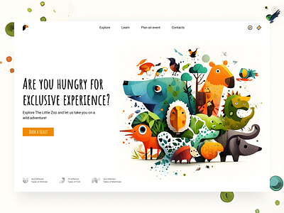 The Little Zoo ai clean design illustration interface landing page logo typography ui ux web