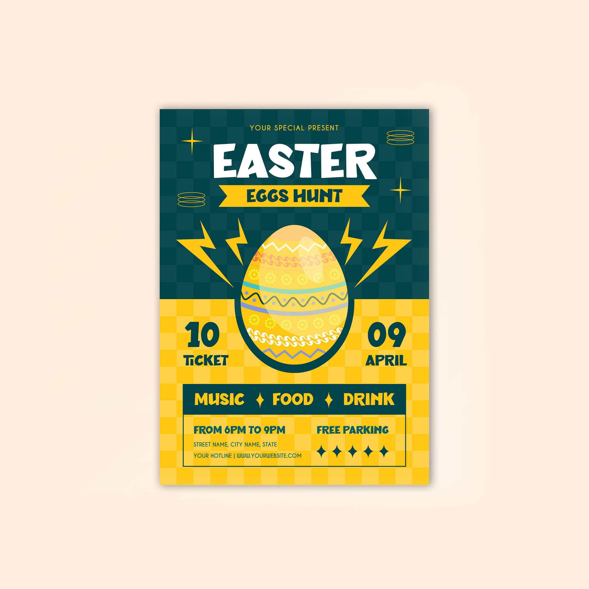 tickets for easter eggs hunt animation design easter eggs flyer graphic design illustration party poster vector