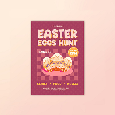 flyer easter eggs hunt animation design easter easter eggs hunt eggs flyer graphic design illustration party poster vector