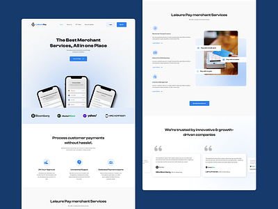 LeisurePay Landing Page Redesign banking blockchain design design finance fintech fintech landing page merchant services landing page ui web3 web3 design