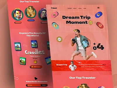 Travel Agency website ; landing page adventure booking design home page landing landing page landingpage tour tourism travel travel agency travel website traveling trip trip planner ui vacation web page website design