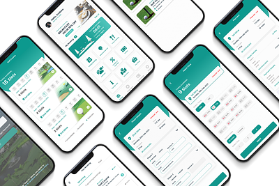 Golf Booking Apps (V2) adobe xd booking system front end golf booking uiux