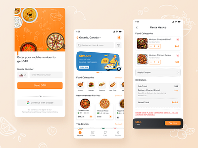 Online Organic Food Delivery & Grocery Market application appui cart delivery deliveryapp ecommerce food foodorder login onlineorder signup swiggy ui zomato