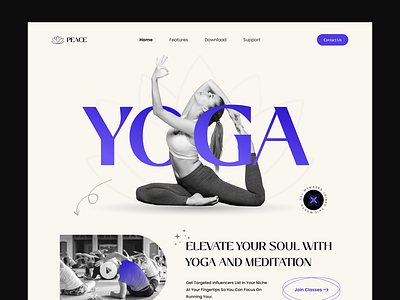 Meditation Website UI branding design exercise graphic design helth illustration landingpage logo meditation minimal trendy ui uiux ux vector yoga
