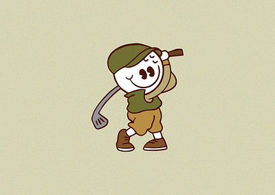 Golf mascot (retro) adidas ball branding club cute design golf golfer illustration mascot nike retro sport taylormade titleist