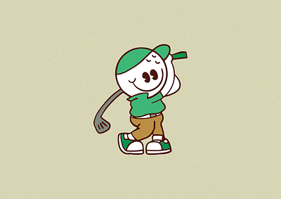Golf mascot (modern) adidas ball branding club cute design golf golfer illustration logo mascot nike sport taylormade titleist
