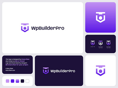 WpBuilderPro Logo Design agency logo branding creative agency creative logo design flat logo logo logo design logo design branding logo designer marufiam minimalist logo design modern logo modern minimalist logo purple startup logo web developer web development