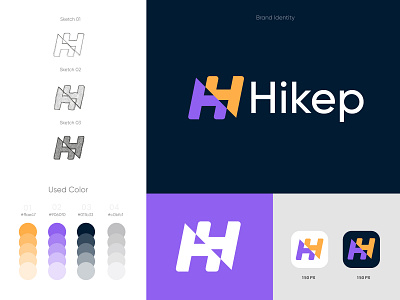 Hikep modern brand identity design abstract brand identity branding colorful logo futuristic logo letter logo logo agency logo design agency logo mark modern logo modern logo identity monogram professional logo sipmple logo software logo startup logo technology top logo design vector