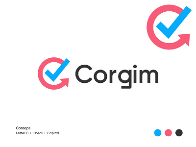 Corgim Capital logo brand identity branding business company capital capitalize check mark company logo creative creative logo custom logo letter logo logo logo design logo designer modern logo professional logo recent logo smart logo startup logo