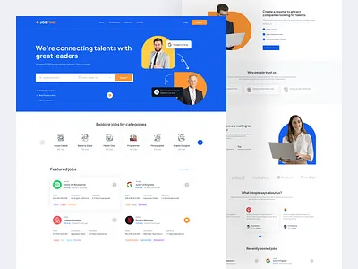 Job Find - Job Portal Website app beautiful branding dashboard design illustration job finding job portal job search landing page recruiters ui ux vector xgenious