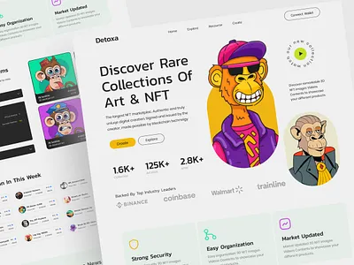 NFT Marketplace Website Landing Page blockchain crypto landing page nft nft marketplace nft ui nft website ui ui design ux web design website website design