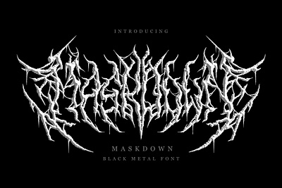 (Free) Maskdown | Black Metal Font freefont logo metal satanic typography
