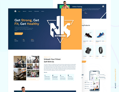 NK FITNESS LANDING PAGE ak art57 akart57 arshad khan branding fitness ui fitness website fitness website ui graphic design landing page ui uiux web application