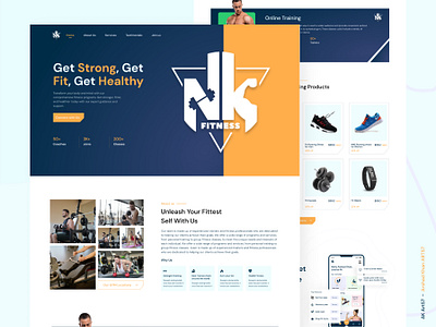 NK FITNESS LANDING PAGE ak art57 akart57 arshad khan branding fitness ui fitness website fitness website ui graphic design landing page ui uiux web application