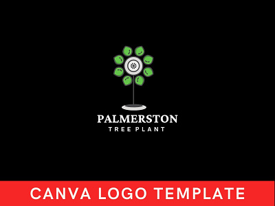 Premade Natural Tree Plant Canva Logo Template brand identity branding canva design logo logo design nature logo template tree logo