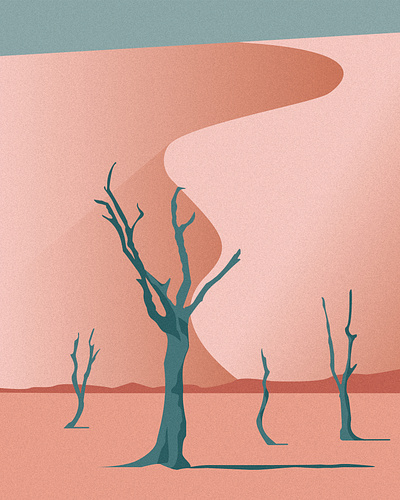 Desert desert illustration logo minimalism pink