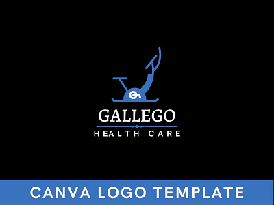 Premade Gym Exercise Cycle Canva Logo Template brand identity branding canva design exercise logo gym cycle gym logo health care logo logo logo design template