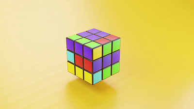 3D Rubik's Cube Animation🎲 3d animation blender c4d colors cube design graphic design light maya minimal motion render rubik rubik cube square vector yellow