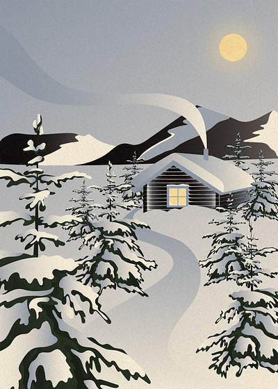 Winter Tale illustration vintage winter
