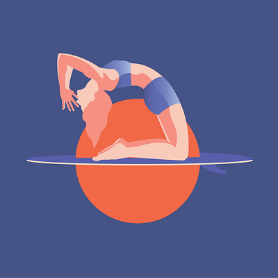 Surfing Yoga cosmos illustration minimalism surfing yoga