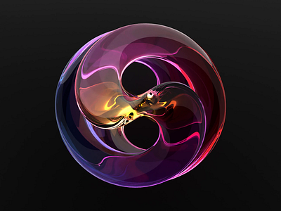 Abstract Shape 3D Animation 3d 3d animation 3d art 3dblender abstract animation blender glass loop material render shape symbol yin yang