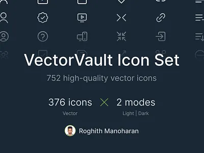 VectorVault_Icon_Set creative assets dark mode design resources digital design figma community graphic design icon set light mode user interface vector graphics vector icons visual design