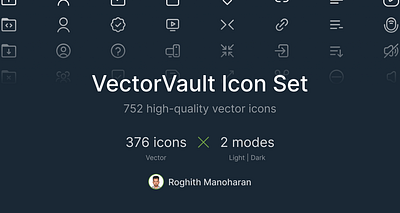 VectorVault_Icon_Set creative assets dark mode design resources digital design figma community graphic design icon set light mode user interface vector graphics vector icons visual design
