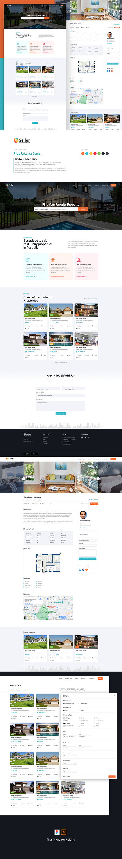 Real Estate Website Redesign - Sellor.co landing page realstate redesign ui ux website design