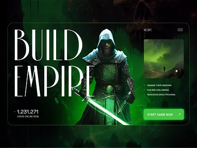 Gaming Homepage UI design concept daily design gaming green homepage kindoms landing page ui web webdesign website