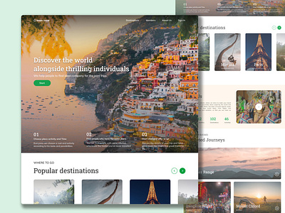 Group Travel Website Design , site design, Landing page landing page ui design website design