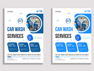 A flyer for car wash services car wash soical media