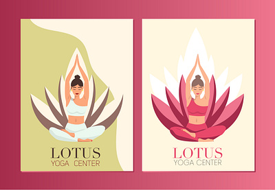 The girl in the lotus branding design girl graphic design illustration logo lotus pastel people vector yoga