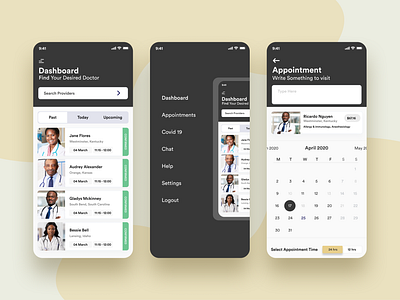 Doctor Appointment Booking App adobe xd app design figma ui ux design