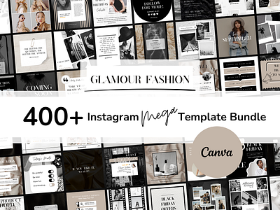 400+ Instagram Templates - Glamour Fashion Canva design canva