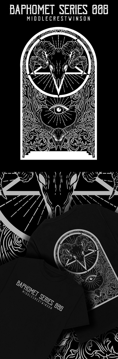 BAPHOMET SERIES 008 album cover baphomet black metal brutal creepy dark darkart darkart illustration darkness design illustration logo metal art tshirt tshirt design