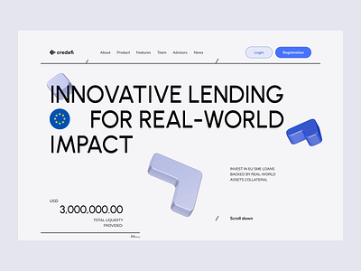 Credefi - Crypto lending for real-economy projects binance bitcoin blockchain clean coin crypto crypto art crypto wallet crypto website cryptocurrency defi ethereum finance landing landing page minimalist nft token ui ux