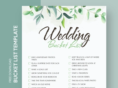 Wedding Bucket List Free Google Docs Template bachelor bachelorette bucket bucketlist check checklist docs free google docs templates free template free template google docs goals google google docs list marriage print template templates todolist wedding