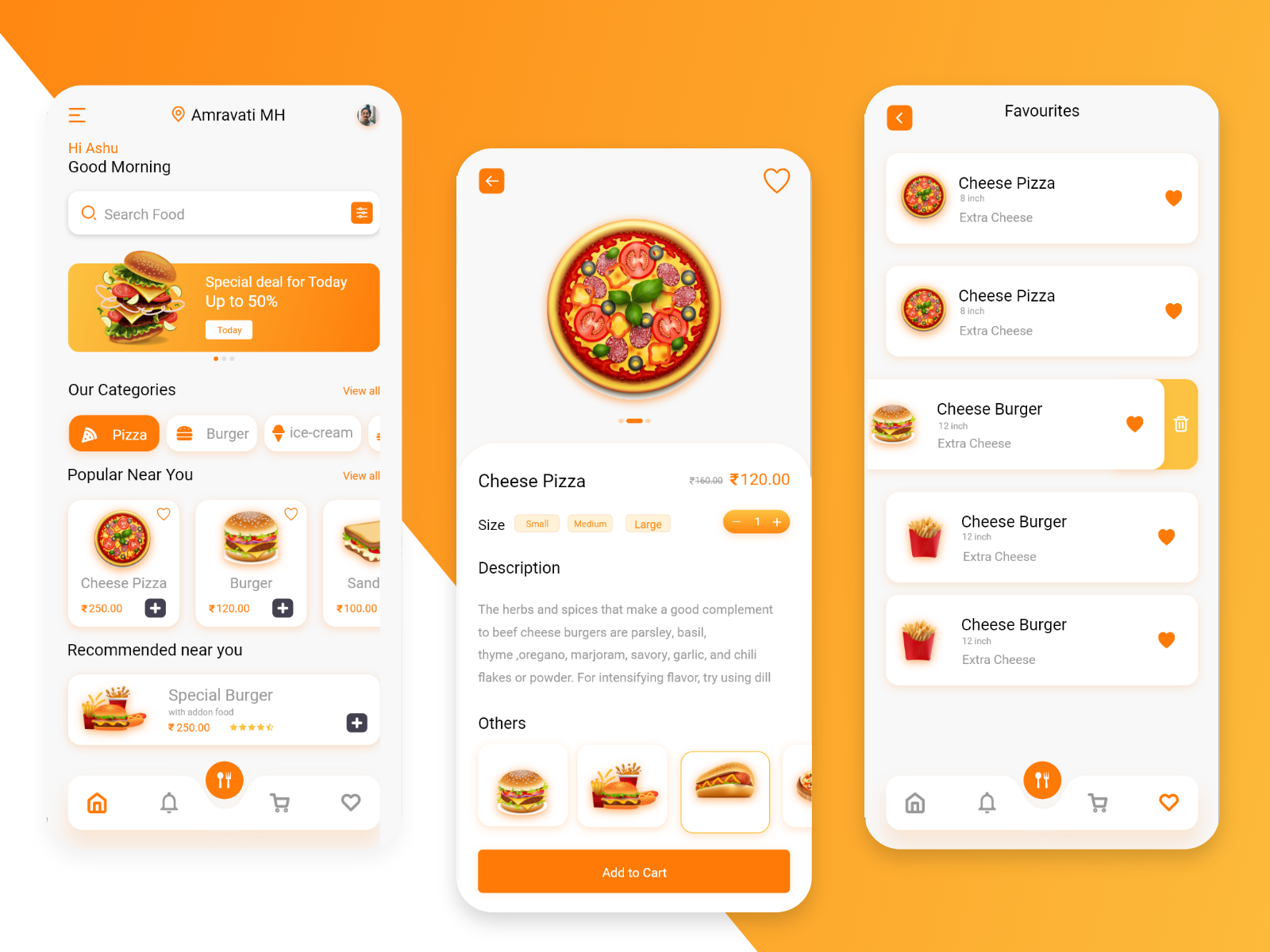 FOOD APPLICATION UI/UX DESIGN by Ashwini Talware on Dribbble