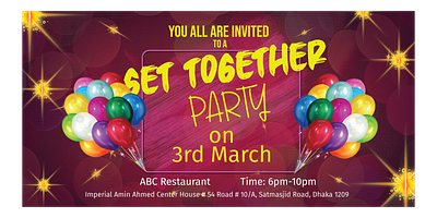 Get Together Party Design banner design get together party graphic design illustration party banner