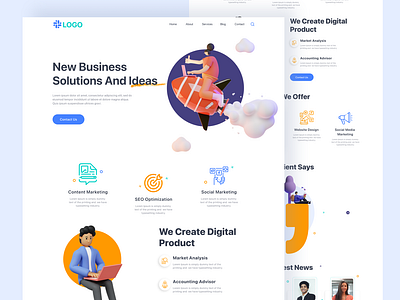 Digital Agency Landing Page adobe xd figma ui ux design web design