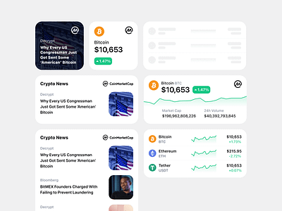 Widgets - CoinMarketCap app crypto ios news product design ui widgets
