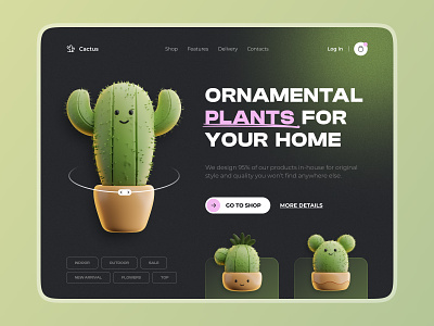 Ornamental Plants Shop bato bato web agency batowebagency cactus concept design landing landing page plants shop store ui uiux user experience user interface ux web web design webdesign website