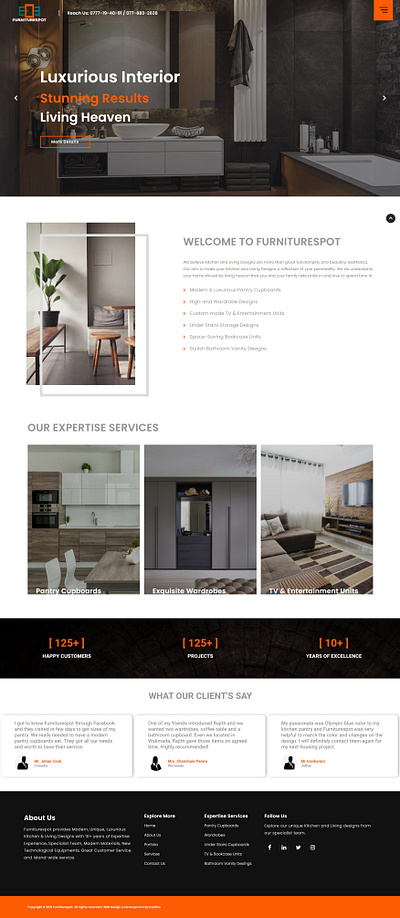 Custom website for a furniture & interior design company branding custom seo web application wordpress