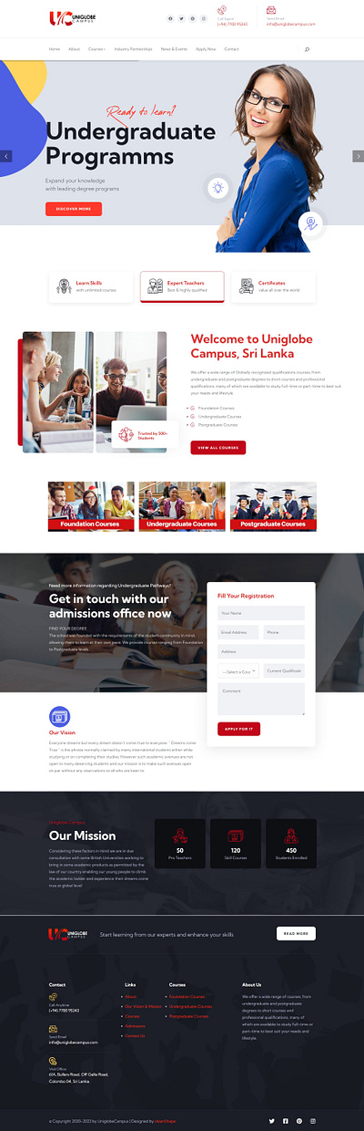 Custom Website for a University custom seo web application wordpress