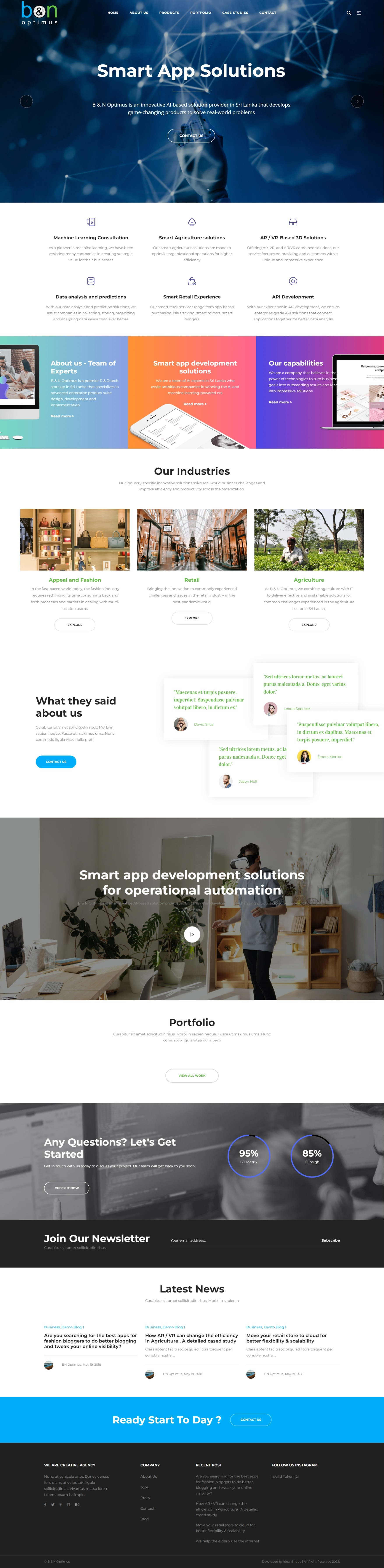 Custom website for VR / AR Company custom web application wordpress