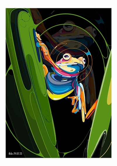 bangkong 3d animal animation art branding design frog graphic design illustration illustrator logo motion graphics pop art popart poster art ui vector wpap