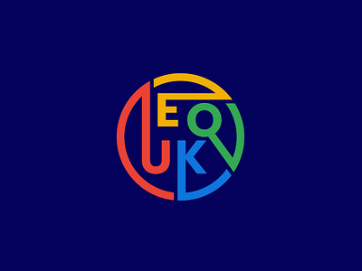 EQUK Logo Design. branding circle colorful design e eq eqlogo equk graphic design k letter logo logodesign logomaker multicolor q typography u uk uklogo