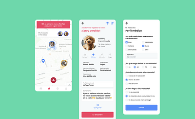 Pet Location App app design dog grid layout minimal pet responsive design simple ui