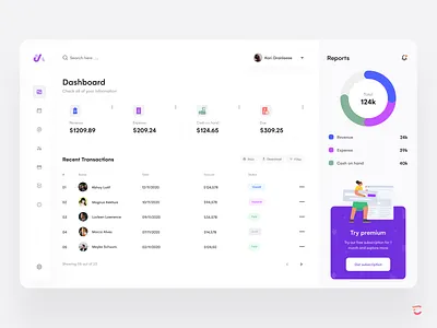 Transaction web app design banking bill concept app credit card dashboard expense finance dashboard graphic design investment minimal profile promotion report saas search subscriptions transactions ui web design website
